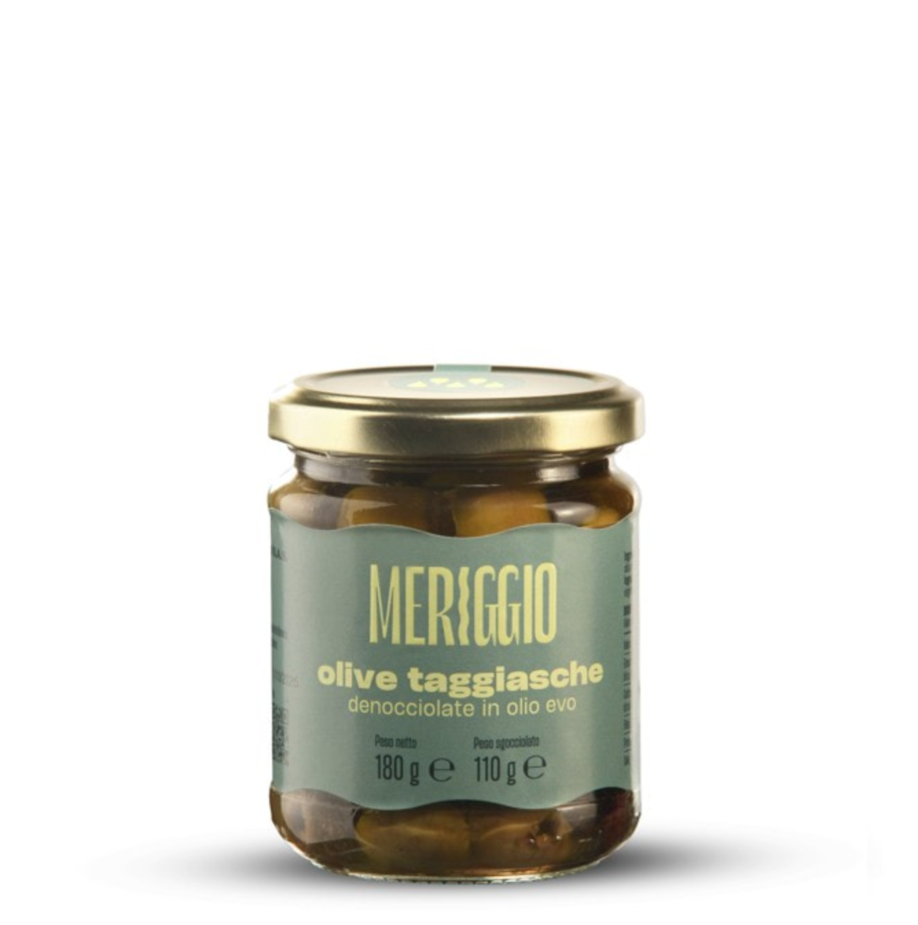 Meriggio Kivettömät Taggiasca-oliivit oliiviöljyssä 180g