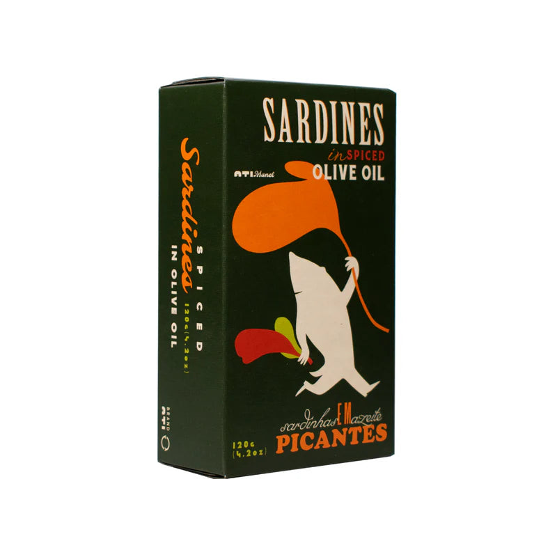 Ati Manel mausteiset sardiinit, chiliä ja mausteita – spiced sardines, canned fish