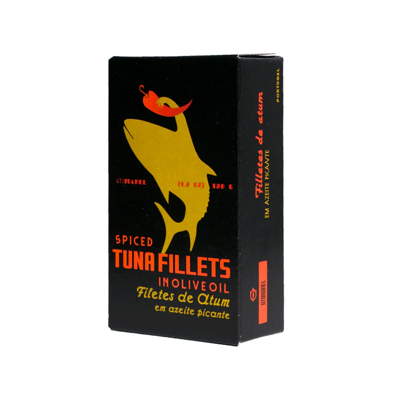 Ati Manel mausteiset tonnikalafileet oliiviöljyssä, chiliä ja mausteita – spiced tuna fillets in olive oil, Portuguese tinned fish