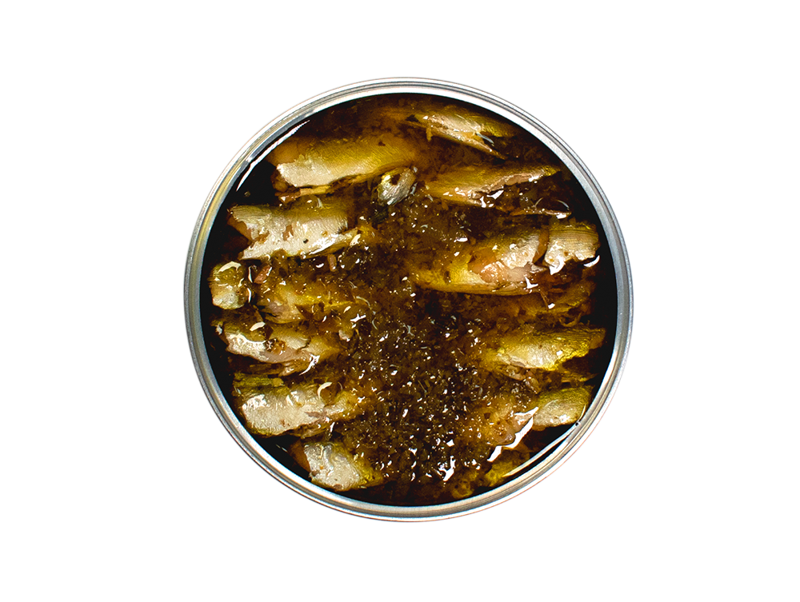 ABC+ piikkimakrilli Ravigote-kastikkeessa, yrttinen ja hapokas – horse mackerel in ravigote sauce, canned fish