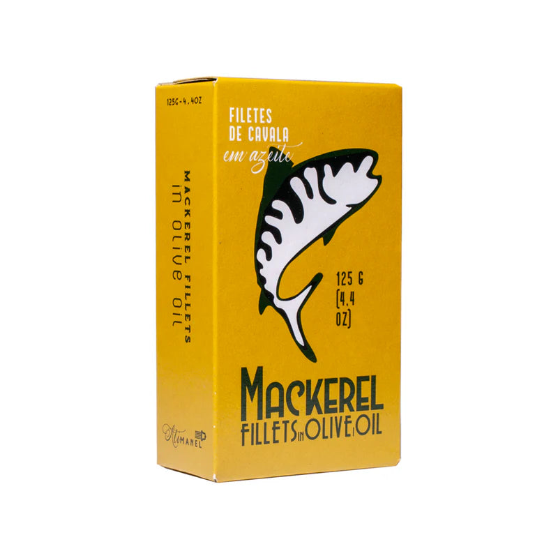 Ati Manel makrillifileet oliiviöljyssä, täyteläinen kalasäilyke – mackerel fillets in olive oil, canned fish