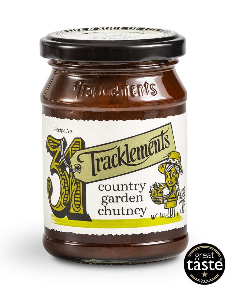 Tracklements puutarhachutney 270g purkissa, rouhea brittiläinen vihanneschutney